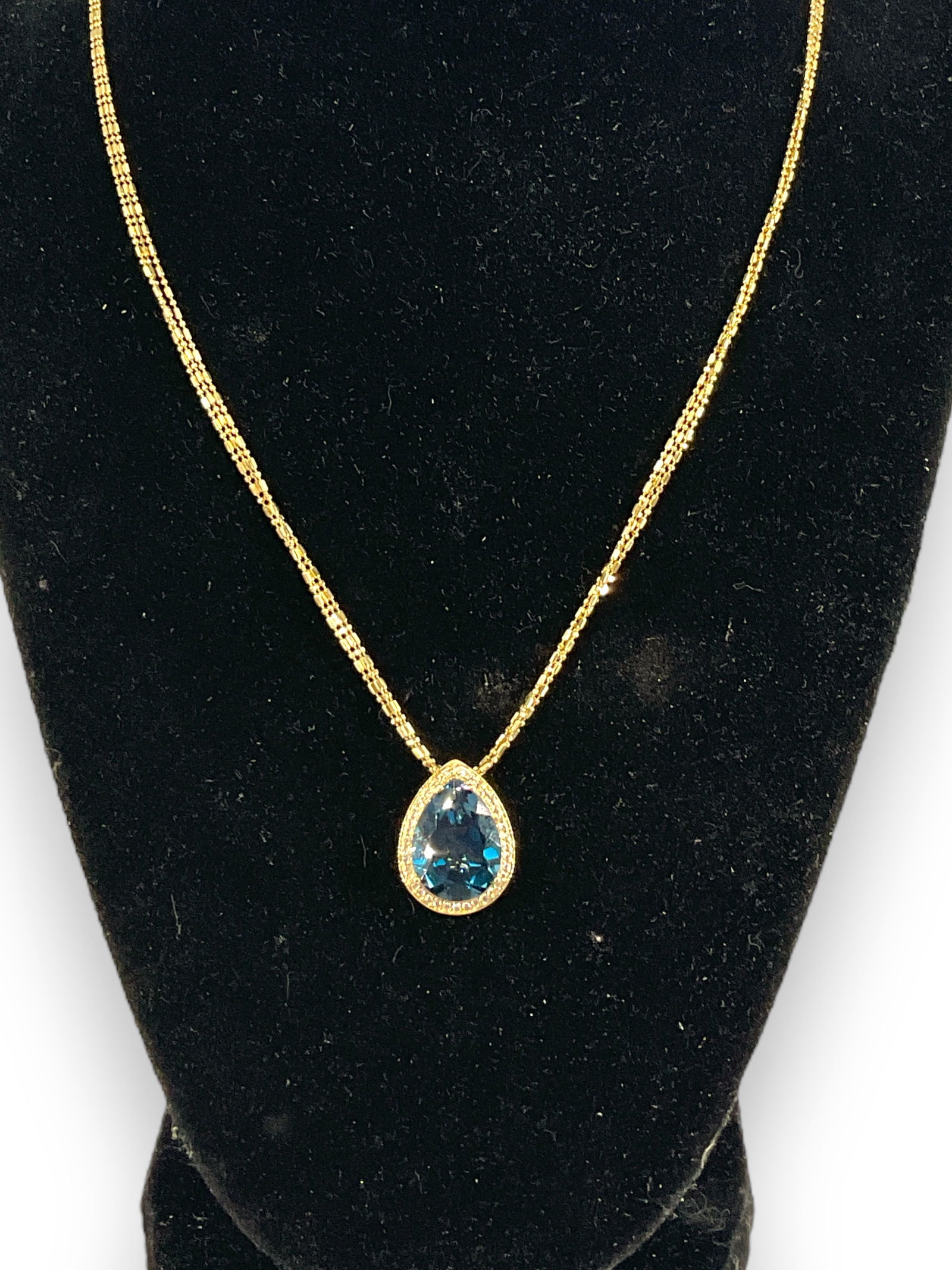 NWT London Blue Topaz Necklace w/Accent Diamond (1 of 8)