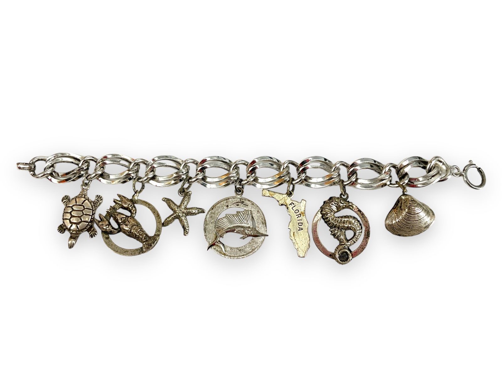 Beach Theme Silver Chain Bracelet with Charms (1 of 6)