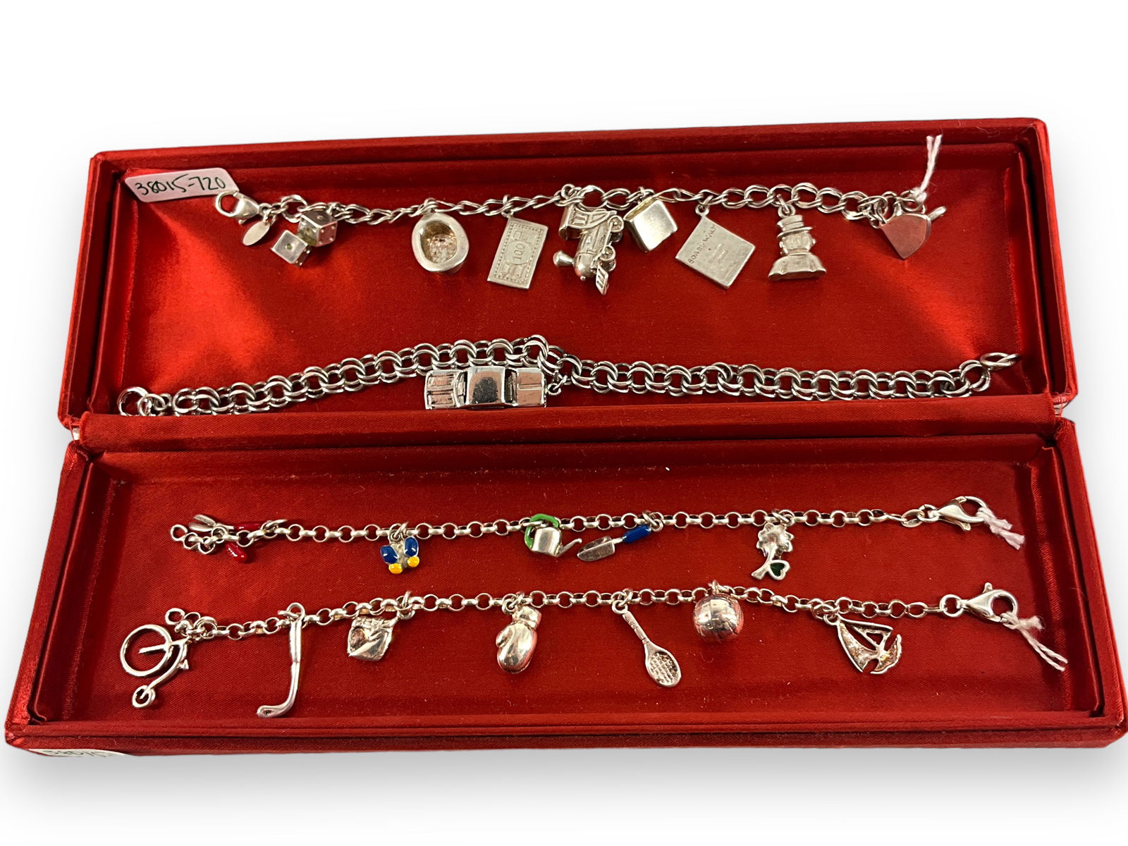 Silver Charm Bracelets: Monopoly, Car, Sports and Garden Themes (1 of 7)