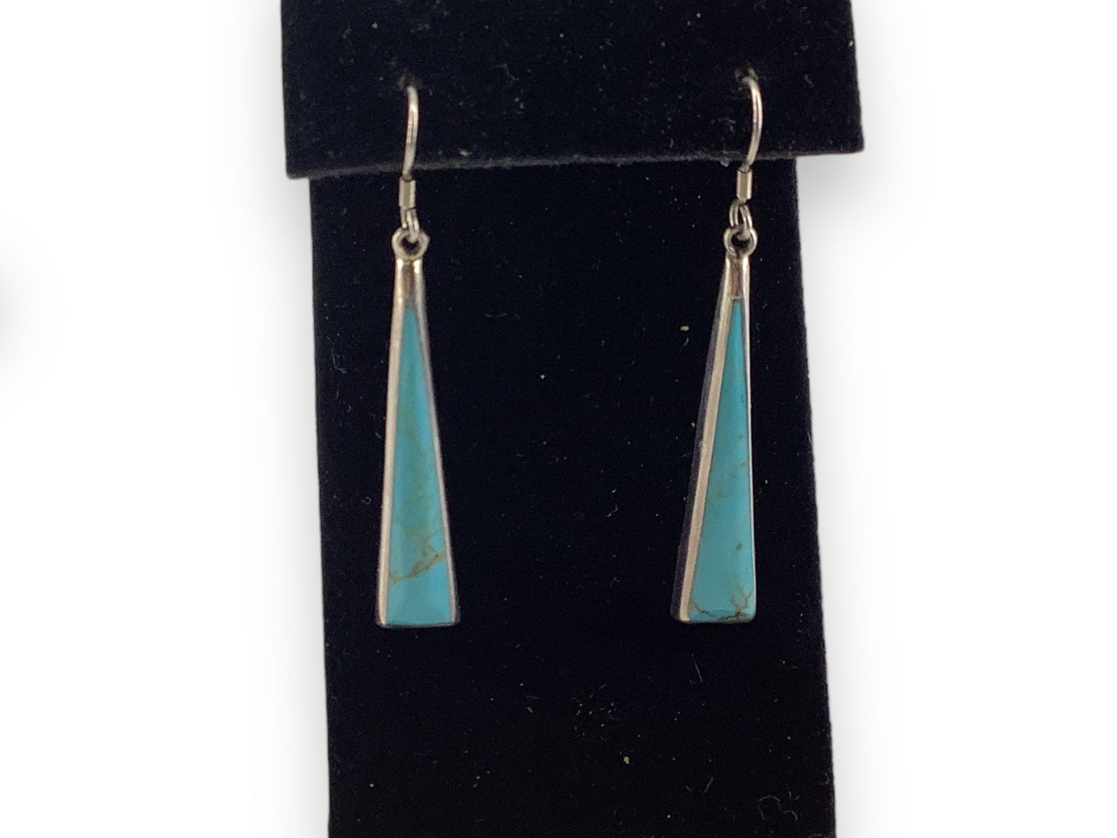 Sterling Silver Dangle Earrings with Turquoise Stones (1 of 4)