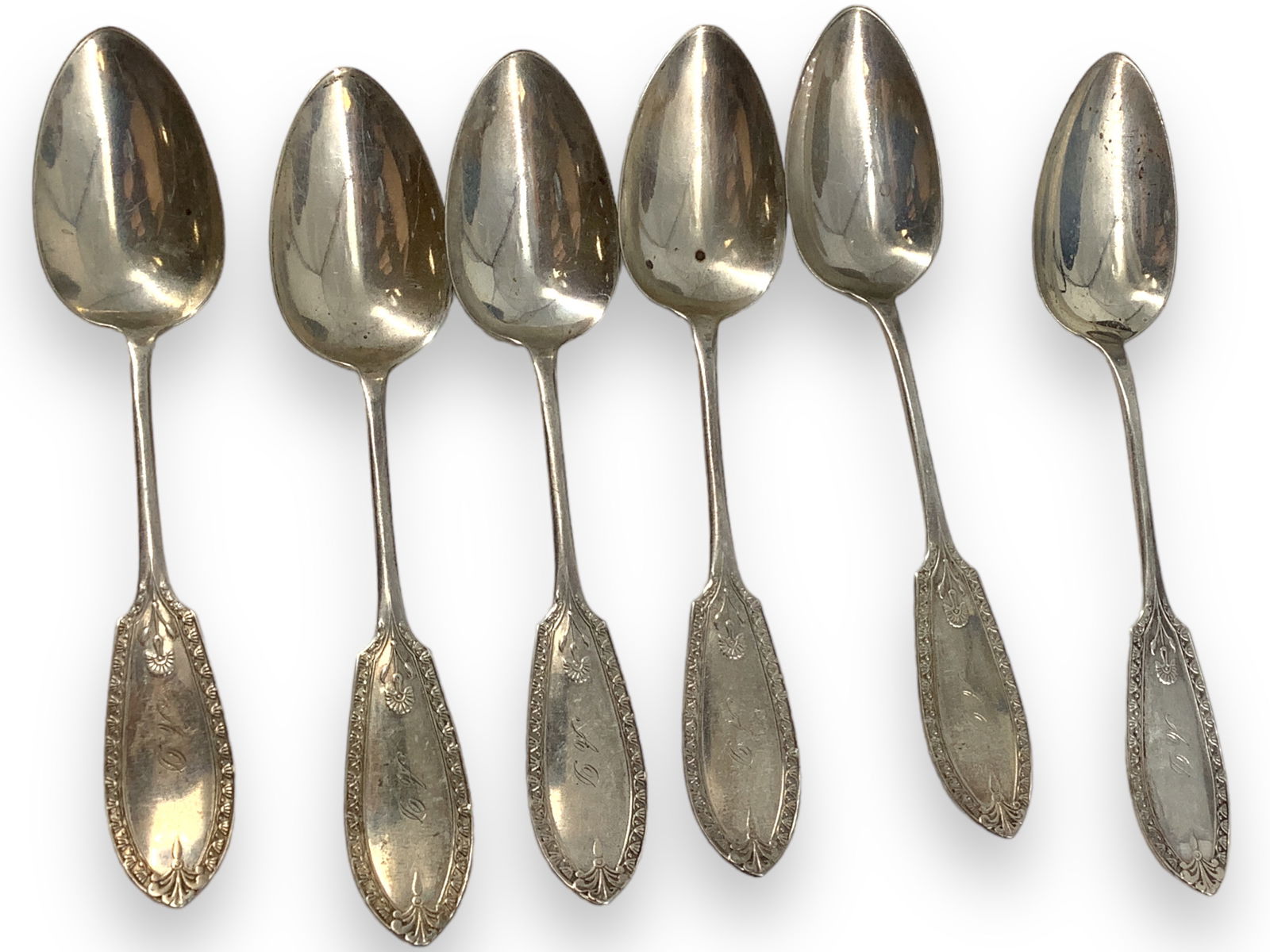 Set of Six Sterling Silver Spoons (1 of 3)