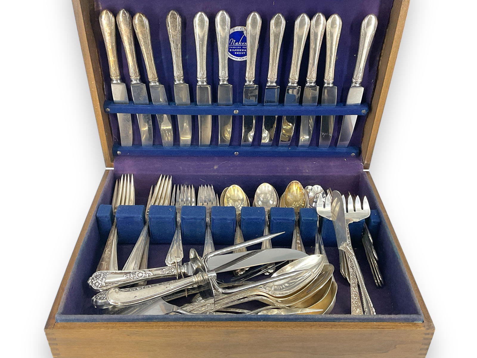 Sterling Silver Flatware Set from Towle + Additional Flatware and Serveware Items - Sterling Silver : Sterling Silver Flatware Set from Towle + Additional Flatware and Serveware Items - Sterling Silver Approximately 85.61 Troy Ounces Total WeightIncludes: 12 dinner knives (sterling and stainless - not
