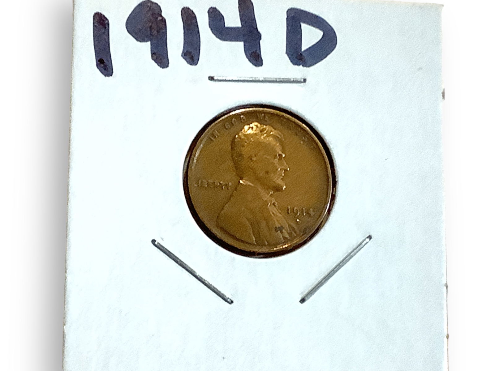 1914-D U.S. Lincoln Wheat Ear One-Cent Coin (1 of 3)