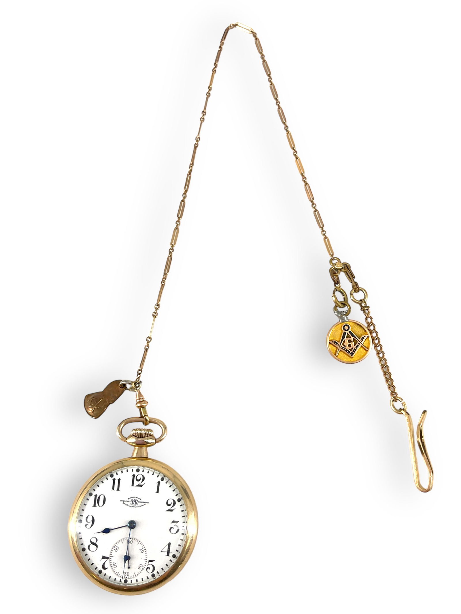 Railroad Grade Ball Watch Co. Pocket Watch on Chain with Fob (1 of 7)