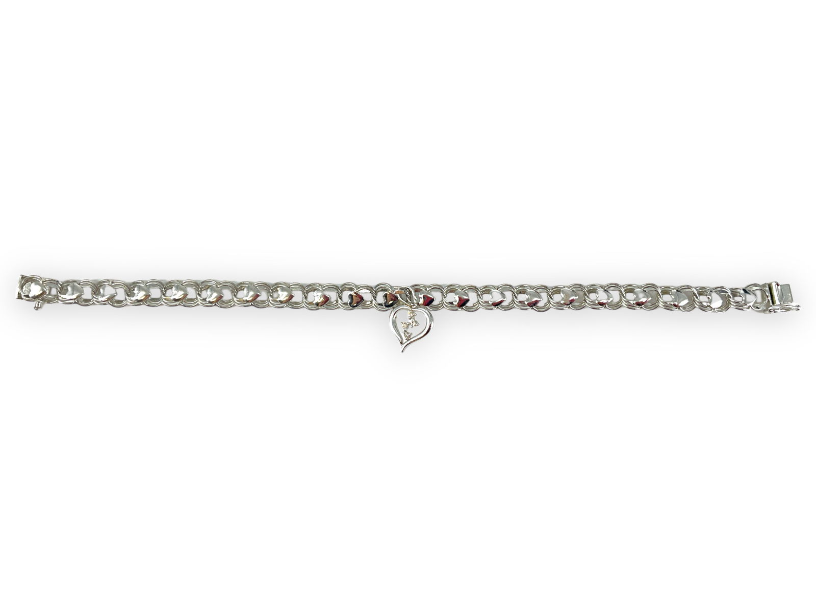 Silver Charm Bracelet with Gold Charm (1 of 6)