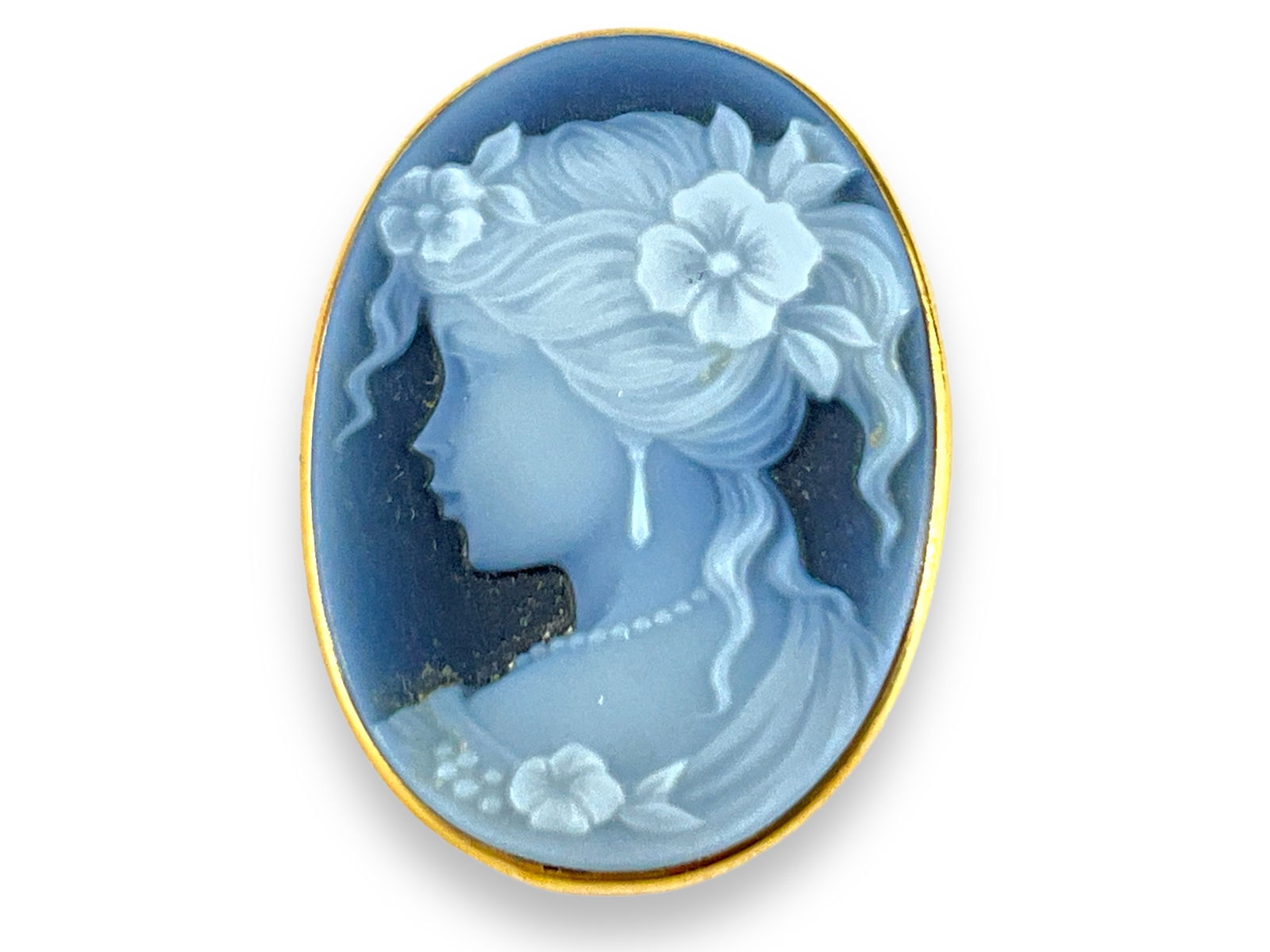 14kt Yellow Gold Agate Cameo Pin/Pendant (1 of 3)