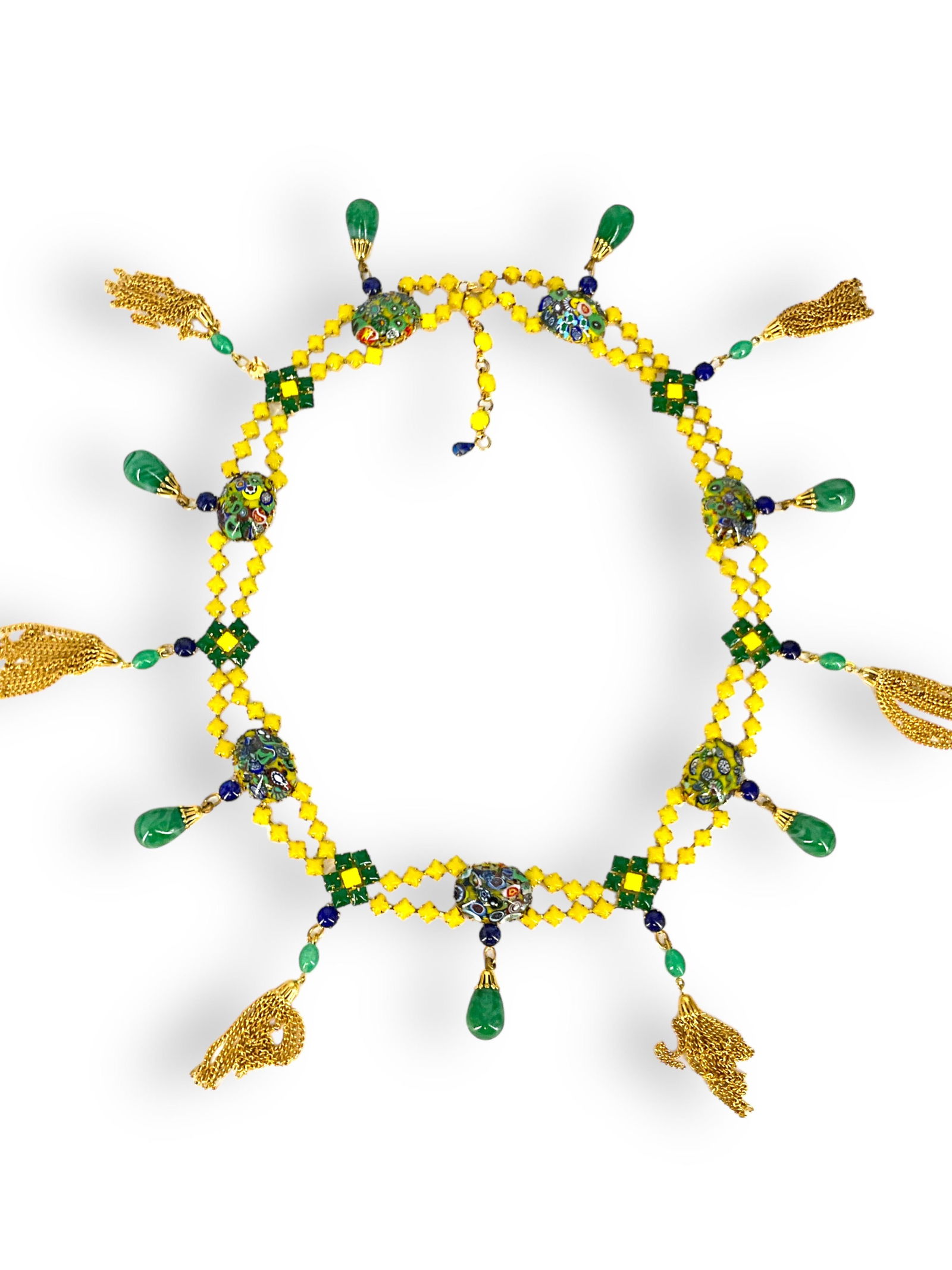 Outstanding Vintage Morano Glass & Rhinestone Belt (1 of 7)