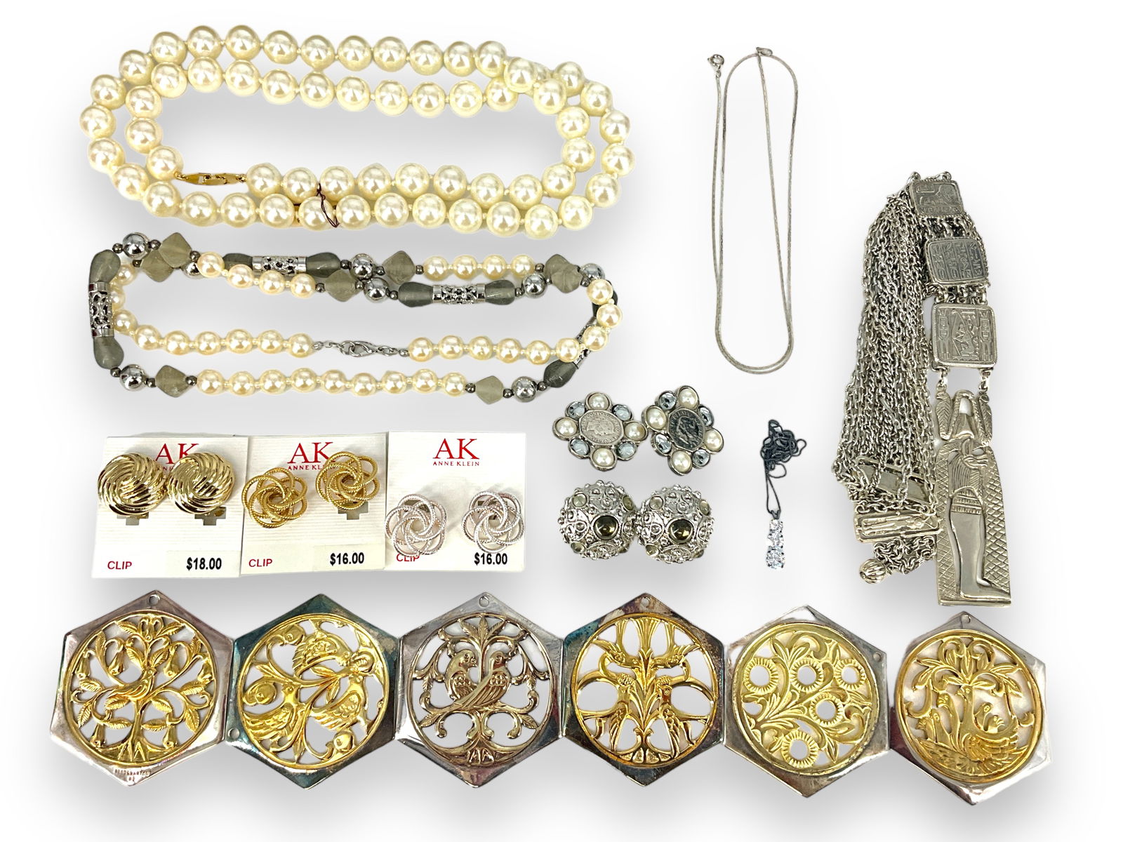 Lot of Costume Jewelry with Reed & Barton Christmas Ornaments (1 of 10)