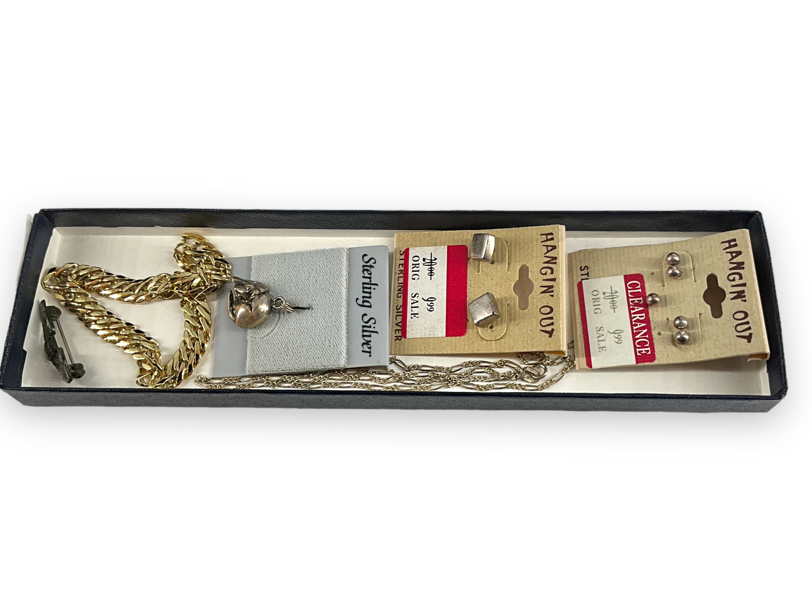 Silver Earrings & Chain, Vintage Military Pin and More (1 of 8)