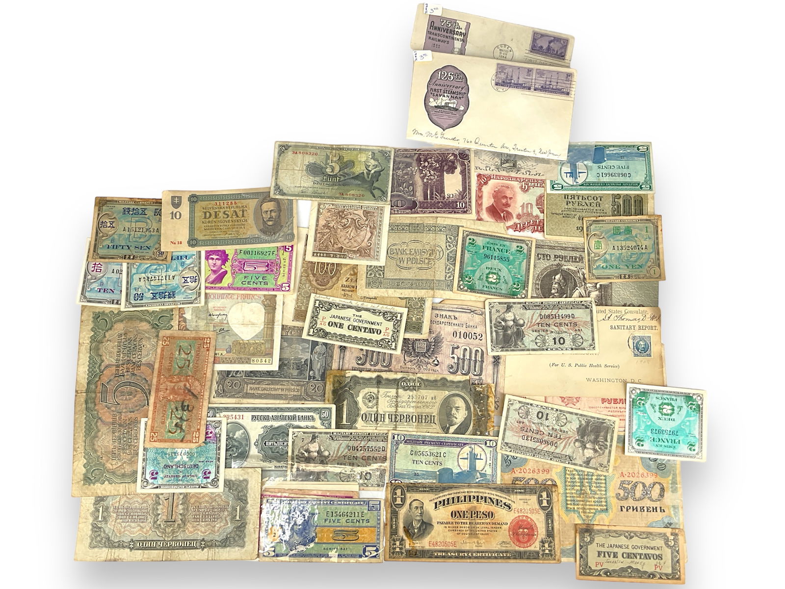 Assortment of Foreign Bank Notes and Occupation Currency (1 of 7)
