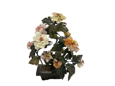 Glass and Wire Bonsai Flower Tree Glass 11 in. (27.9 cm.)