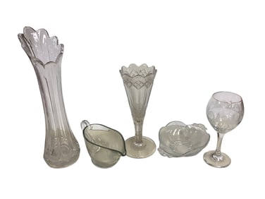 (5) Pieces Lot of Miscellaneous Glass
