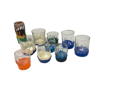 Drinking Glasses, "Maker's Mark" with Wax Bottoms