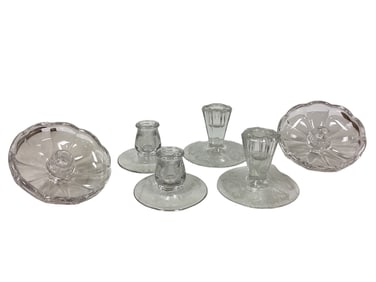 Heisey Lot of (3) Pair of Epergne Candle Holders