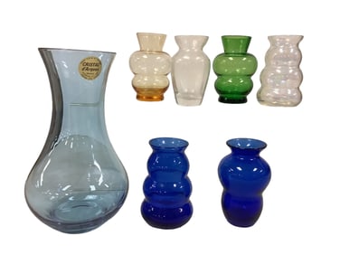 Favor Vases of Various Colors (6) and Cristal d'Arques