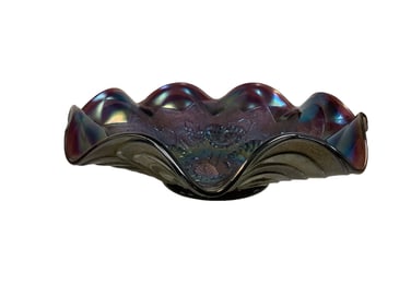 Imperial 9" Pansy Carnival Glass Bowl
