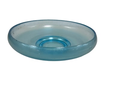 Fenton 9.5" USA Celeste Blue Faint Iridescent Stretch Glass Bowl