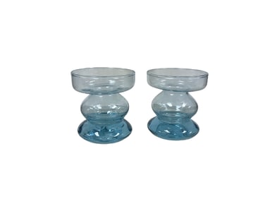 Pair of Cambridge Heather Bloom 2.5" Tall Candlesticks with 2 3/8 inch Opening.