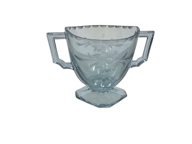 Cambridge Heather Bloom Individual (2) Handled Sugar with Flower Cutting and Cut Oval