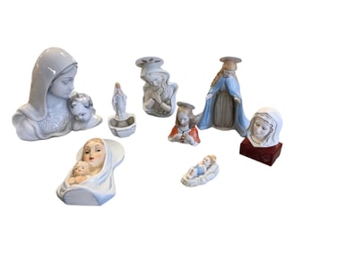 (8) Madonna & Child and Christ Religious Figures