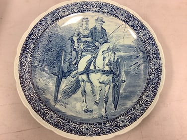 Large Delfts Royal Sphinx Boch Belgium Charger/Plate