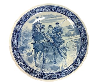 Large Vintage Boch Belgium for Royal Sphinx Holland Delfts Plate