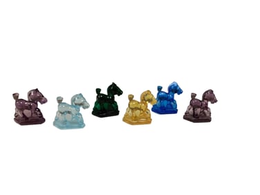 (6) Heisey Imperial Sparky 4" Stallions - Various Colors