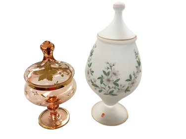 Miscellaneous Lot of Glass , Pedestal dish 10 1/4 in. (26 cm.)