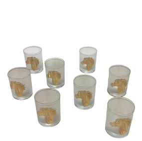 Vintage Horse Cocktail Glass Tumblers