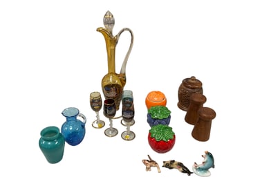 Variety of Glass and Wood Items