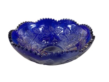 9.5" Westmoreland Blue Carnival Glass Bowl