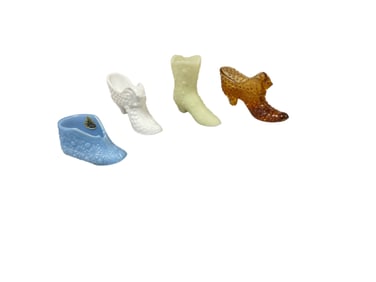 (4) Fenton Glass Shoes/Slippers