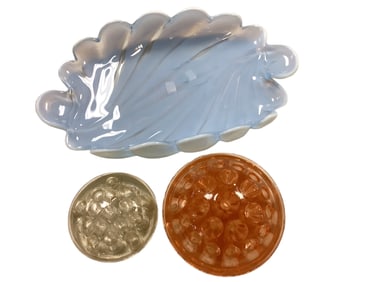 Duncan Miller and Glass Flower Frog Tray is approximately 13" x 7.5"