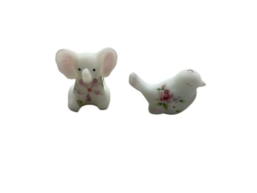 (2) Fenton Glass Figurines