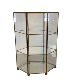Glass and Metal Display Case 12 x 5 x 8 1/2 in. (30.5 x 12.7 x 21.6 cm.)