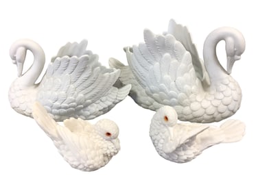 Swan and Dove Sculptures