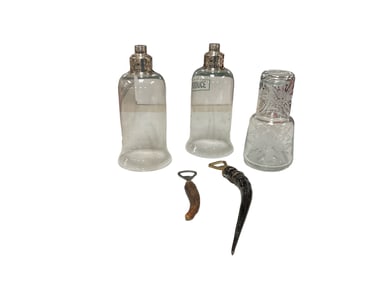 (1) Bedside Tumble Up Carafe and Glass Etched Floral