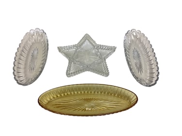 Heisey Relish Trays, Ridgeleigh and Colonial