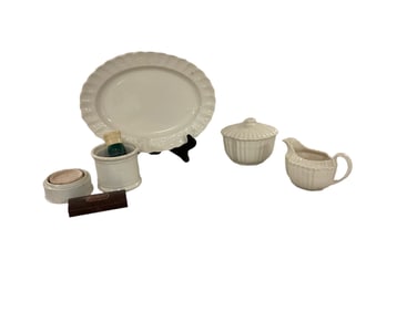 Cream and Sugar, Serving Tray, Shaving Mug and Brush, Razor
