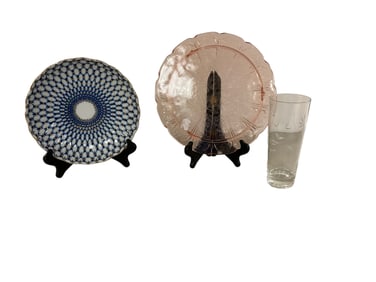 Serving Tray, Cake Plate, and Tumbler
