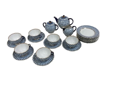 Lomonosov Cobalt Tea Pot Service