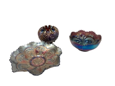 Vintage Carnival Glass with Unique Designs