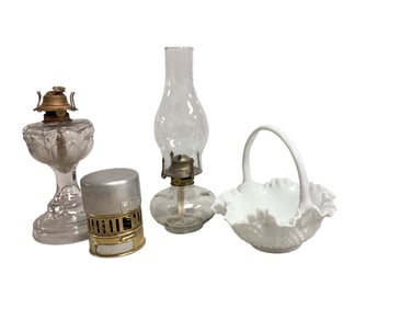 Eclectic Lot of Lamps & Fenton