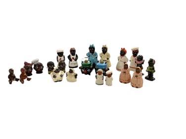 (11) Pairs of Black Americana Salt & Pepper Shakers