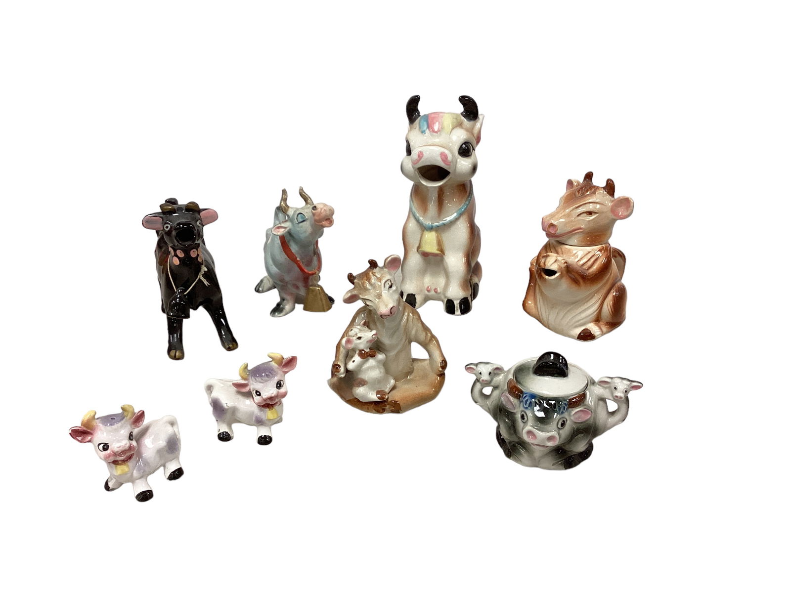 Vintage Ceramic Anthropomorphic Cow/Bull Items 3" to 9" tall (1 of 5)