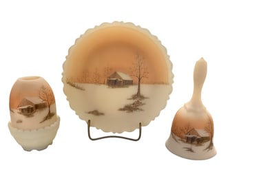 Fenton Hand Painted Lot of (3)