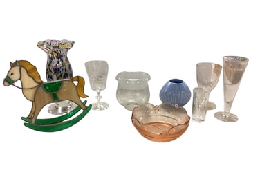 Box Lot of Miscellaneous (8) Items to Include (7) Glass and (1) Pottery