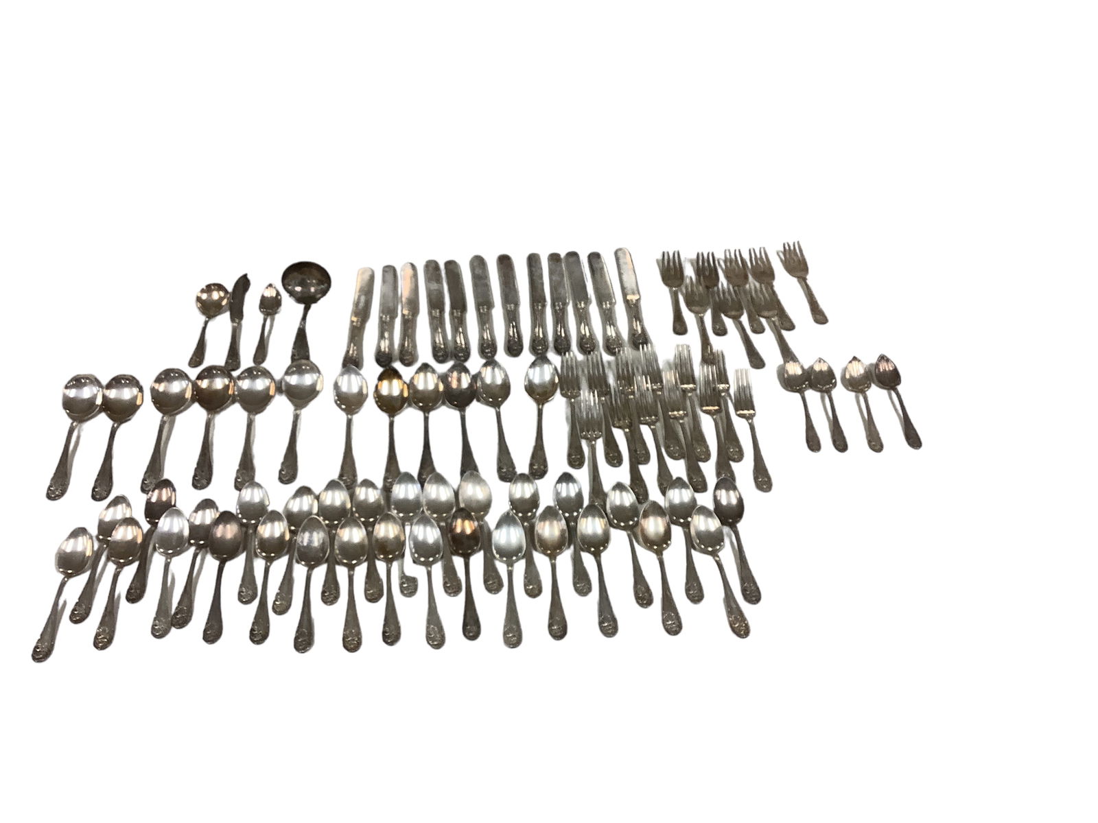 (82) Pieces of Community Silver Triple Plus Fleur de Lis Pattern Silver Plated Flatware (1 of 3)