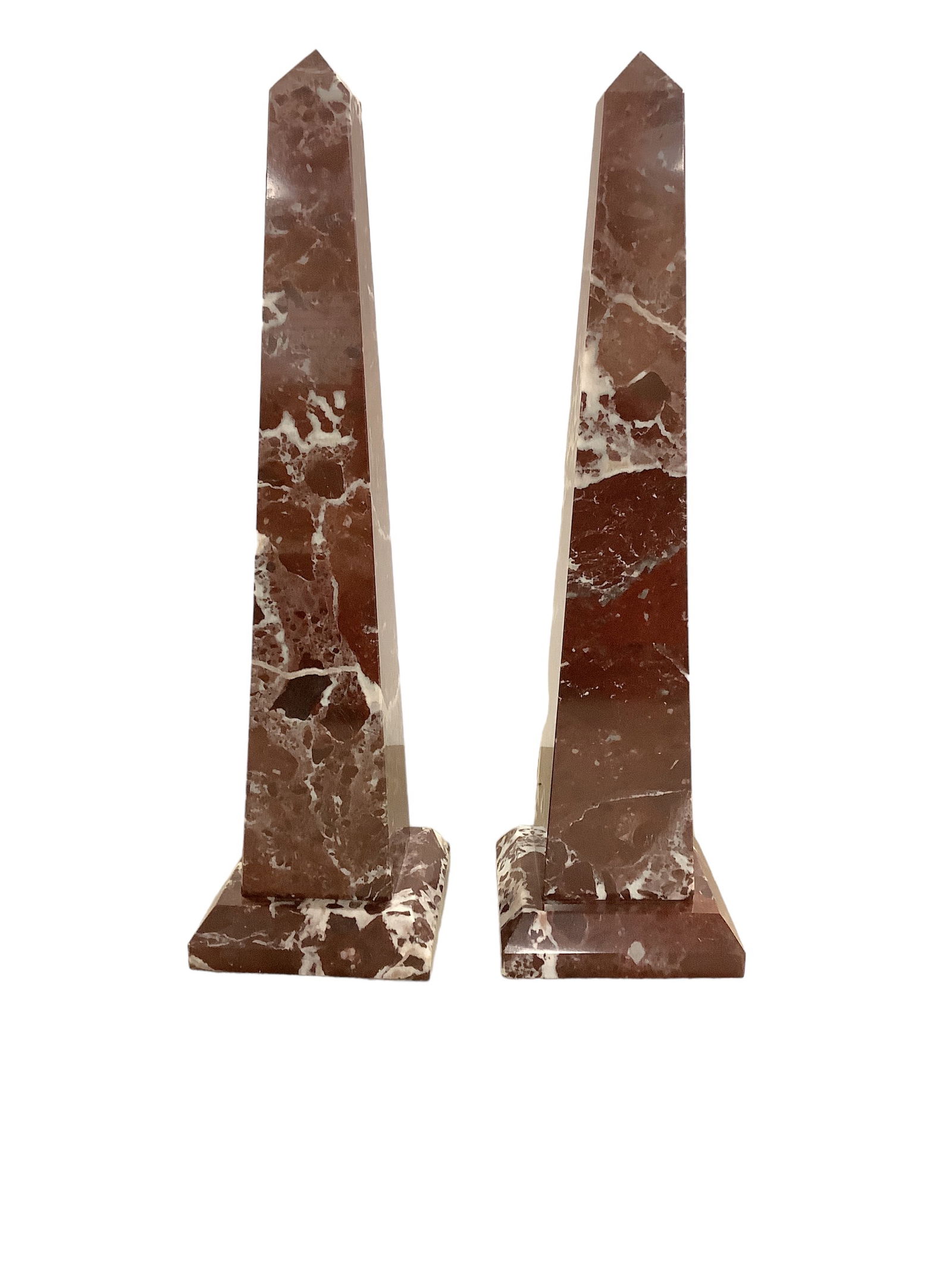 Pair Red Marble Obelisks (1 of 1)