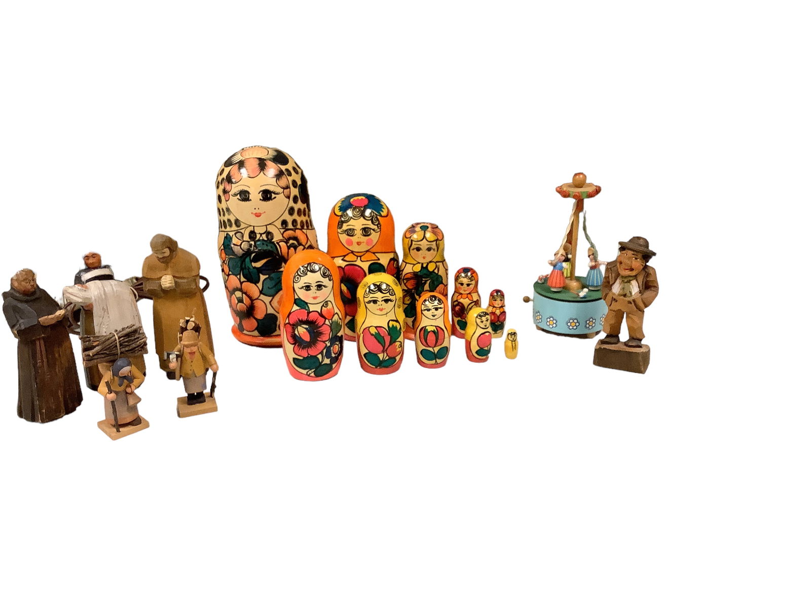 Wooden Figures and Russian Matryoshka Nesting Dolls (1 of 4)